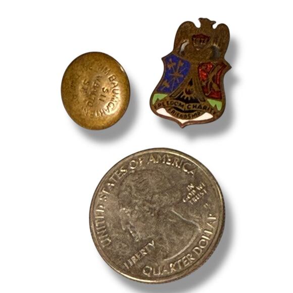 Antique IORM Improved Order of Red Men Fraternal Brass Screw Back Lapel Pin - Picture 6 of 6